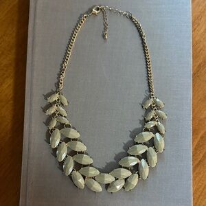 Chic Gold and Cream Leaf Necklace